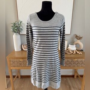 Seraphine Nordstrom Brand Maternity Gray and Black Striped Dress Size 6
